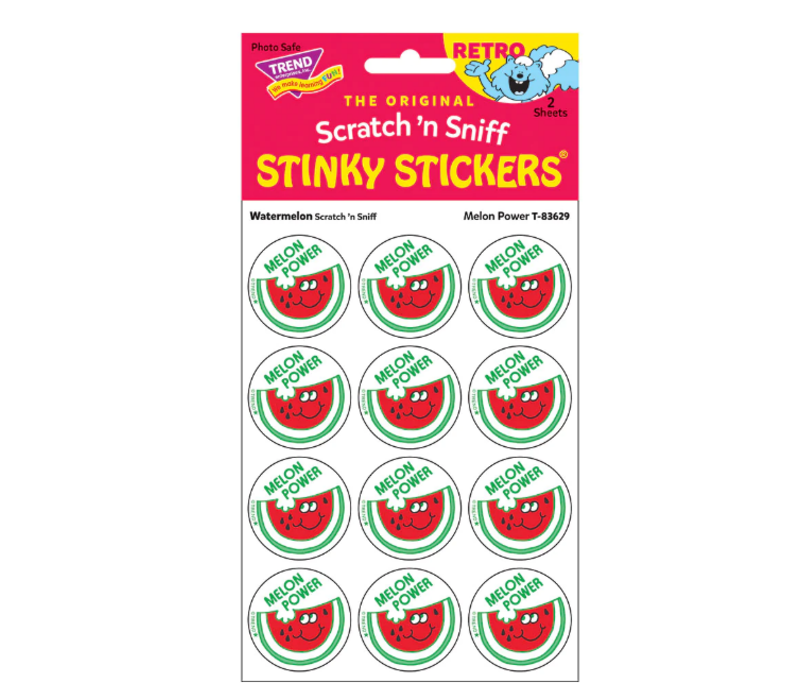 Melon Power Watermelon Scent Retro Scratch 'n Sniff Stickers