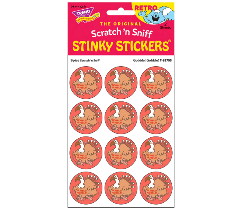 Gobble! Gobble! Spice  Scent Retro Scratch 'n Sniff Stickers