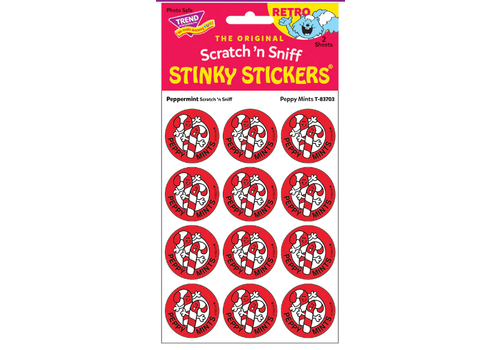 Trend Enterprises Peppy Mints Peppermint Scent Retro Scratch 'n Sniff Stickers