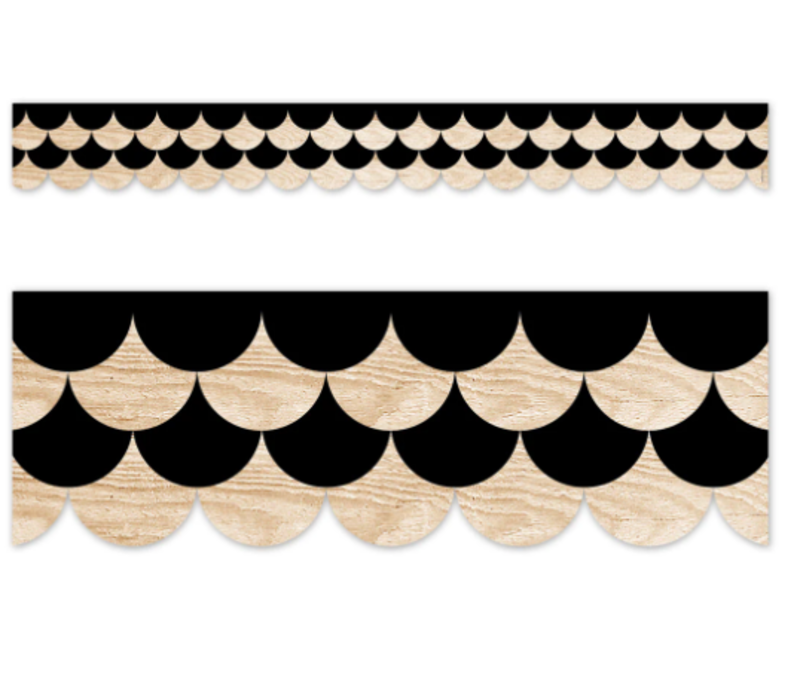 Core Decor Black and Wood Scallops EZ Border*