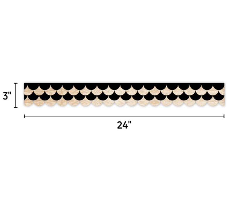 Core Decor Black and Wood Scallops EZ Border*