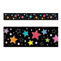 Star Bright Colorful Stars on Black EZ Border*
