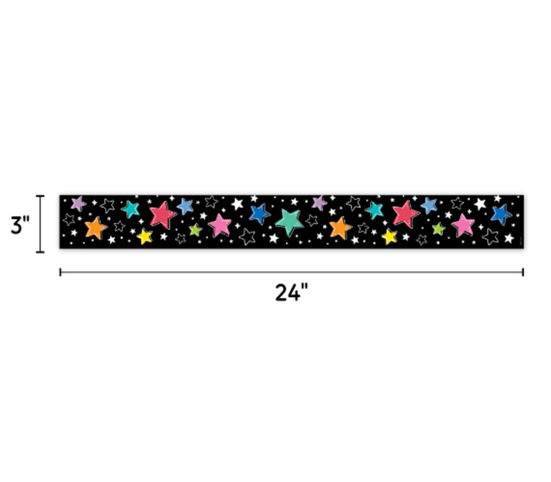 Star Bright Colorful Stars on Black EZ Border*