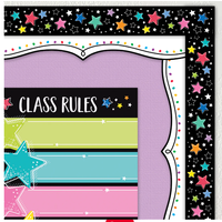 Star Bright Colorful Stars on Black EZ Border*