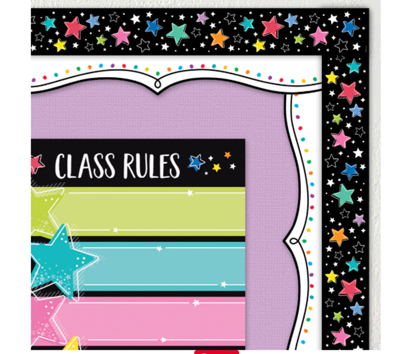 Star Bright Colorful Stars on Black EZ Border*