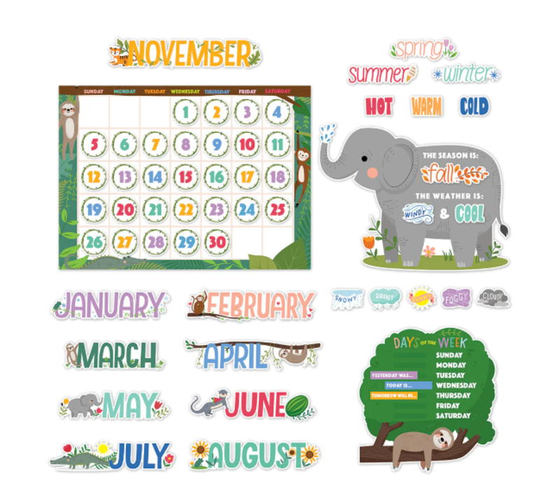 Jungle Friends Calendar Set Bulletin Board*
