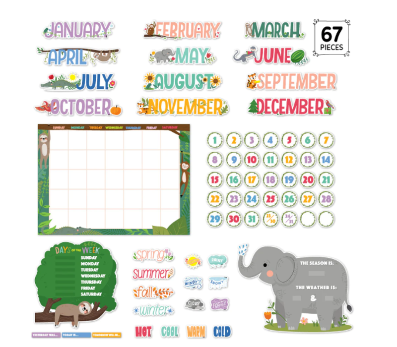 Jungle Friends Calendar Set Bulletin Board*
