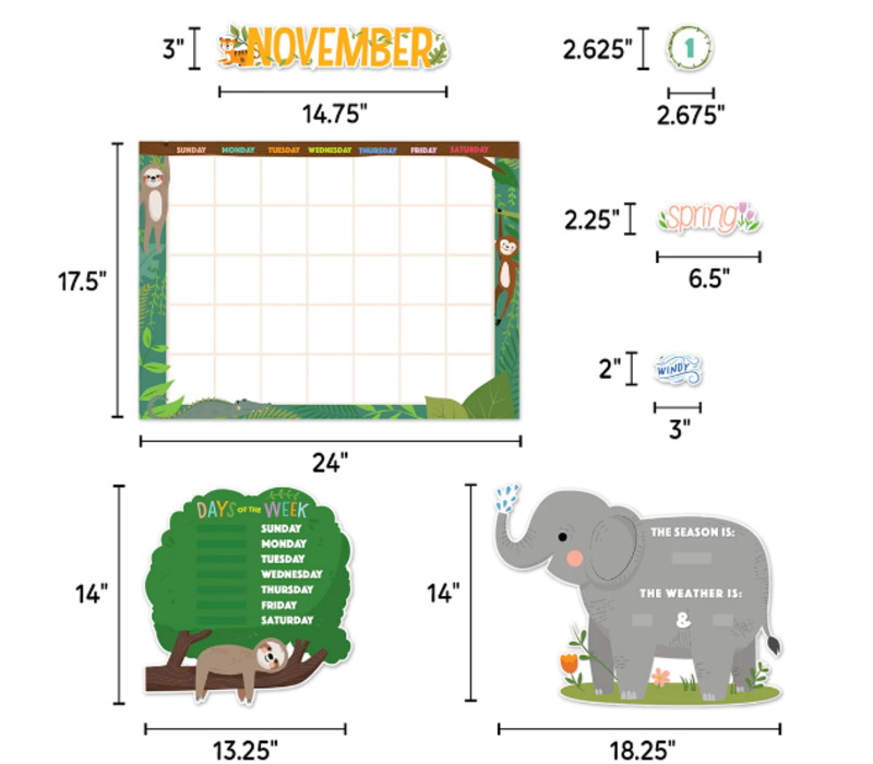 Jungle Friends Calendar Set Bulletin Board*