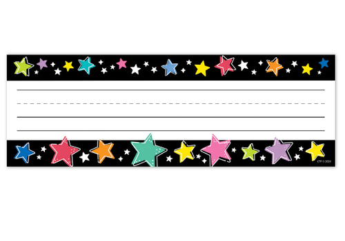 Creative Teaching Press Star Bright Colourful Stars on Black Nameplates