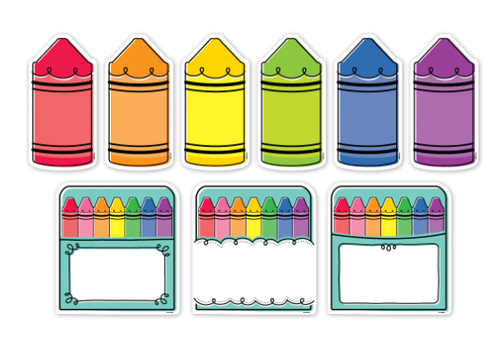 Creative Teaching Press Core Decor Doodle Crayons 6" Designer Cut-Outs*