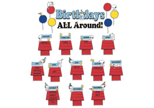 EUREKA Peanuts Birthday Mini Bulletin Board Set