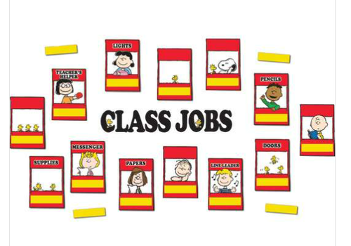EUREKA Peanuts Class Jobs Mini Bulletin Board Set