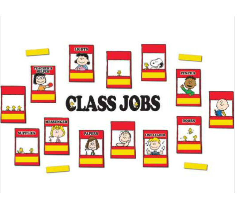 Peanuts Class Jobs Mini Bulletin Board Set