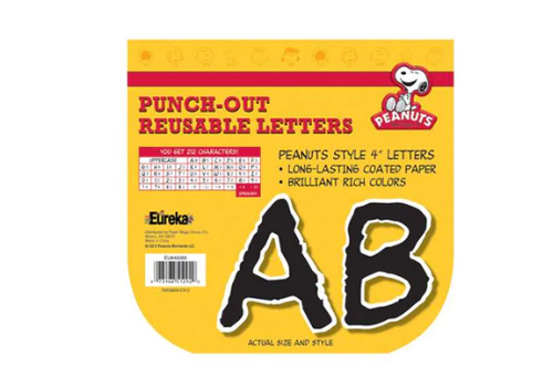 EUREKA Peanuts Style 4" Black Deco Letters
