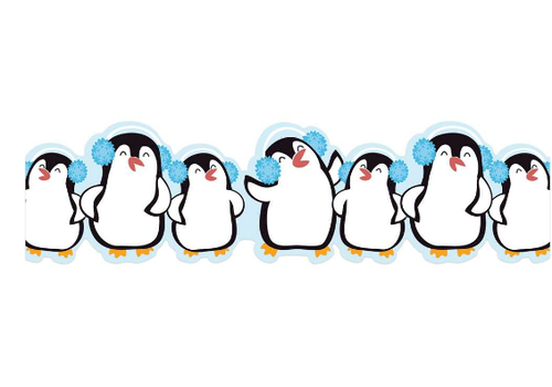 EUREKA Winter Penguins Extra Wide Deco Trim