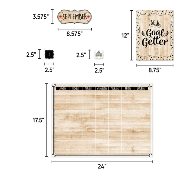 Core Decor Black, White and Wood Calendar Set*
