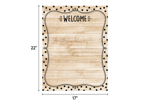Creative Teaching Press Core Decor Black, White, and Wood Welcome  Chart