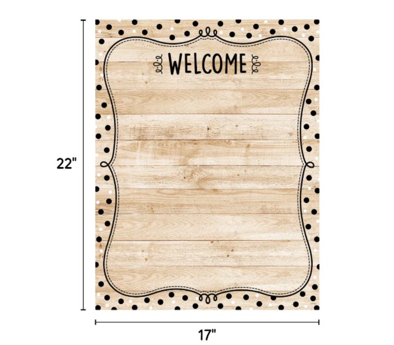 Core Decor Black, White, and Wood Welcome  Chart