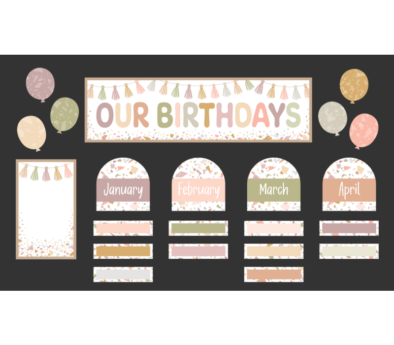 Terrazzo Tones Our Birthdays Mini Bulletin Board*