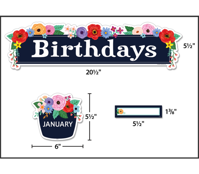 Wildflowers Birthdays Mini Bulletin Board*
