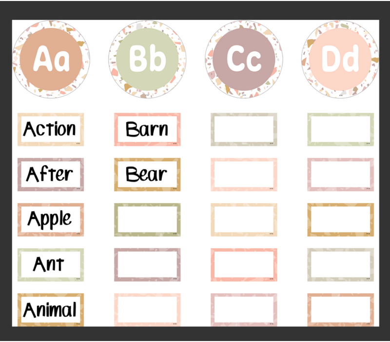 Terrazzo Tones Word Wall Bulletin Board*