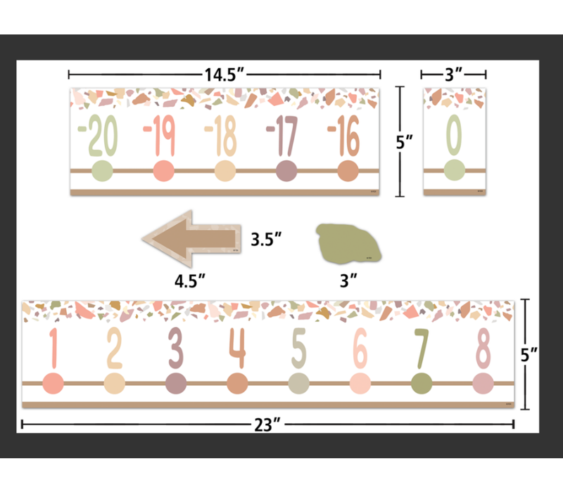Terrazzo Tones Number Line (-20 to +120) Bulletin Board