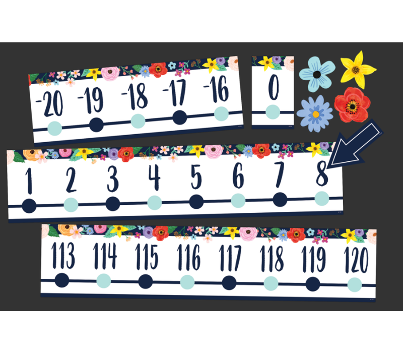 Wildflowers Number Line (-20 to +120) Bulletin Board*