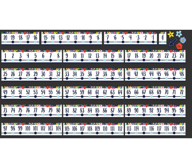 Wildflowers Number Line (-20 to +120) Bulletin Board*