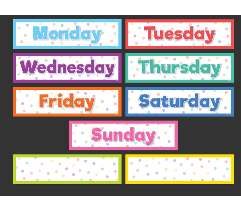Colorful Magnetic Days of the Week*