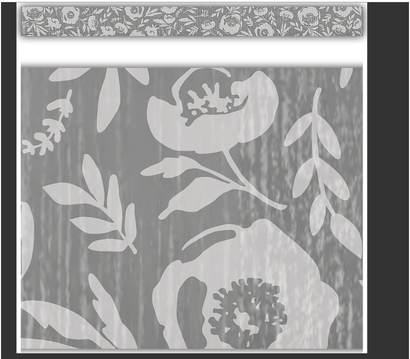Classroom Cottage Gray Floral Straight Border Trim*