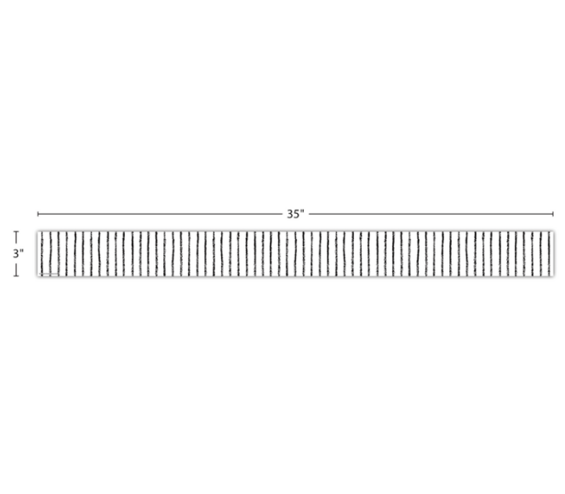 White with Black Pinstripes Straight Border Trim*
