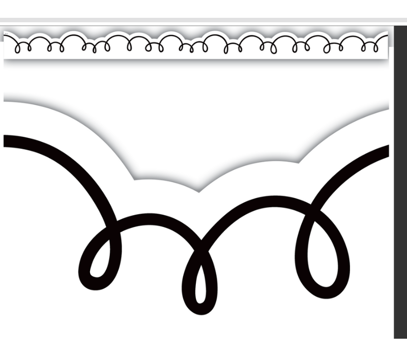 White with Black Squiggles Die-Cut Border Trim*