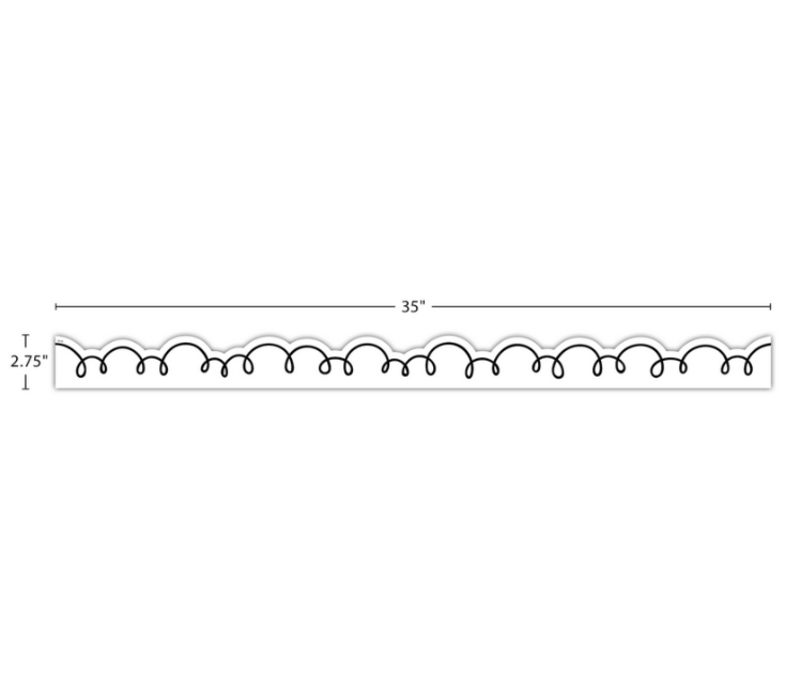 White with Black Squiggles Die-Cut Border Trim*
