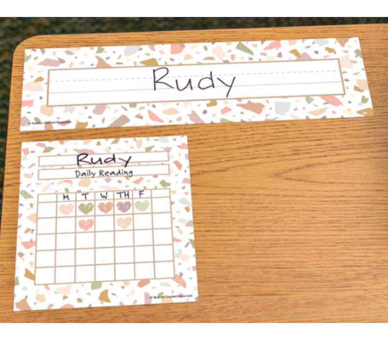 Terrazzo Tones Flat Name Plates*