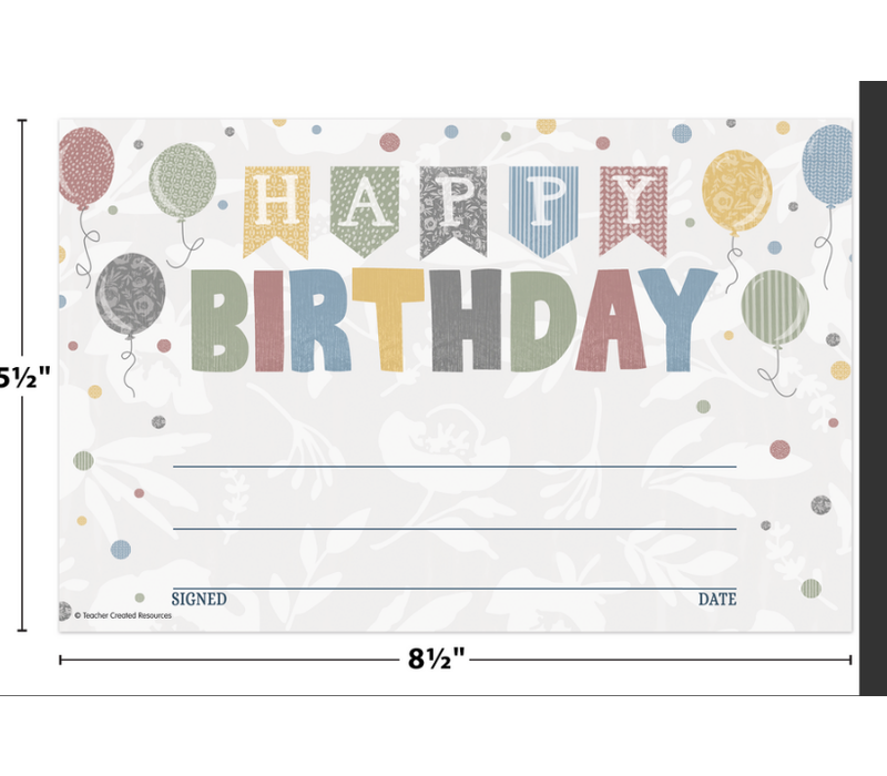 Classroom Cottage Happy Birthday Awards*