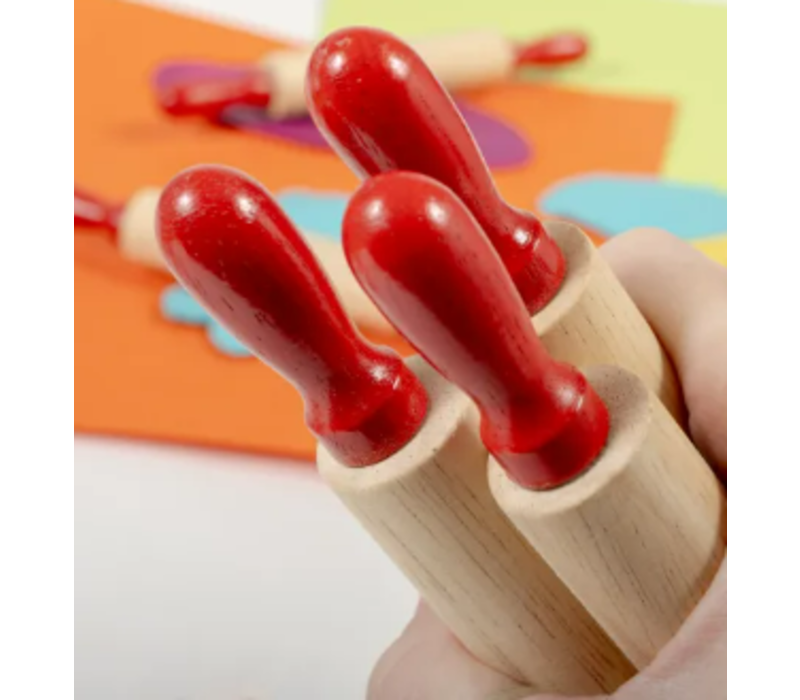 Mini Wooden Rolling Pins (set of 6) (Ready2Learn)