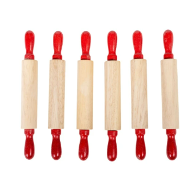 Mini Wooden Rolling Pins (set of 6) (Ready2Learn)