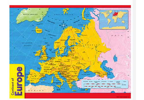 Trend Enterprises Continent of Europe Map Poster (D)*