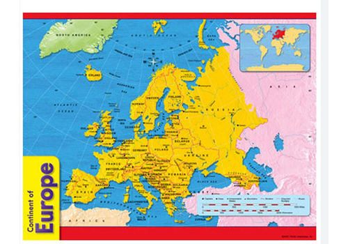 Trend Enterprises Continent of Europe Map Poster