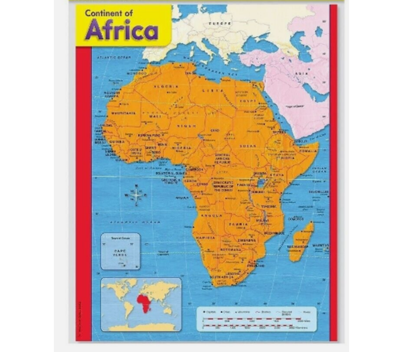 Continent of Africa Map Poster (D)*