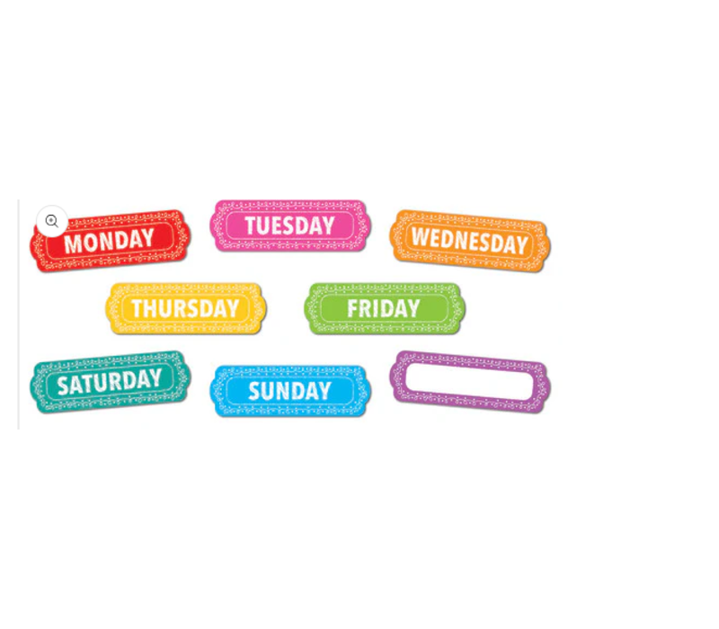 Magnetic Chalk Loops Days of the Week*