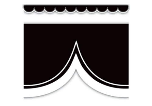 Teacher Created Resources Black with White Scalloped Die-Cut Border Trim