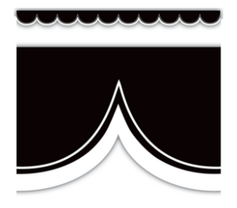 Black with White Scalloped Die-Cut Border Trim*