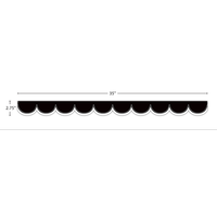 Black with White Scalloped Die-Cut Border Trim*