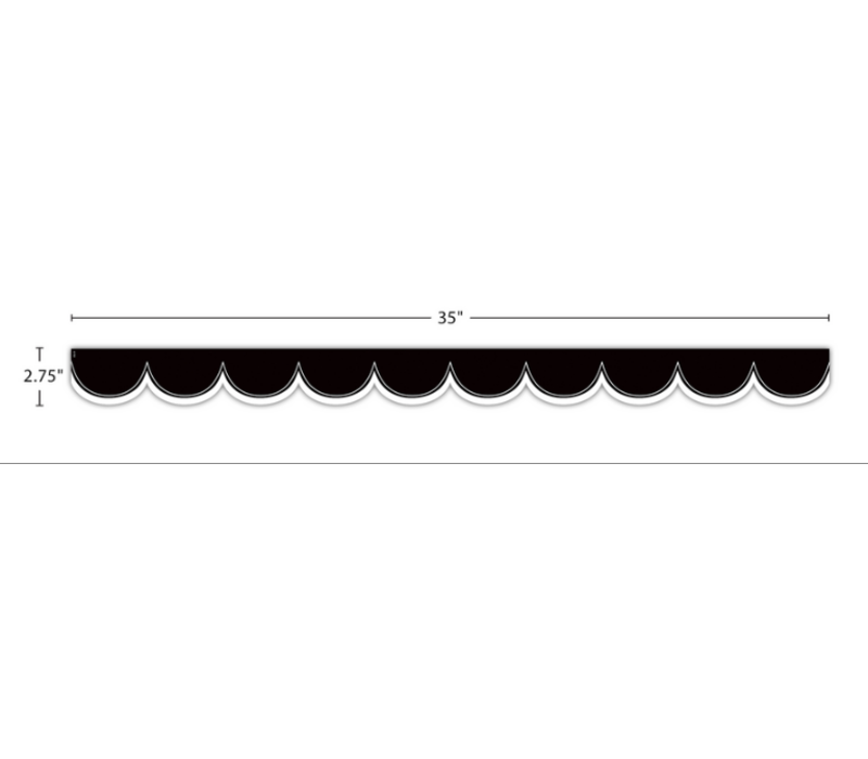 Black with White Scalloped Die-Cut Border Trim*