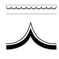 White with Black Scalloped Die-Cut Border Trim