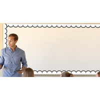 White with Black Scalloped Die-Cut Border Trim