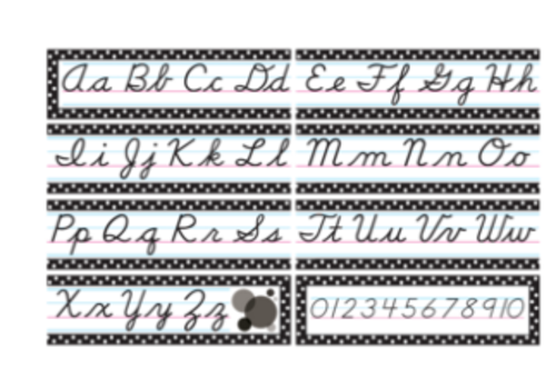 Teacher Created Resources Black Polka Dots Cursive Mini Bulletin Board