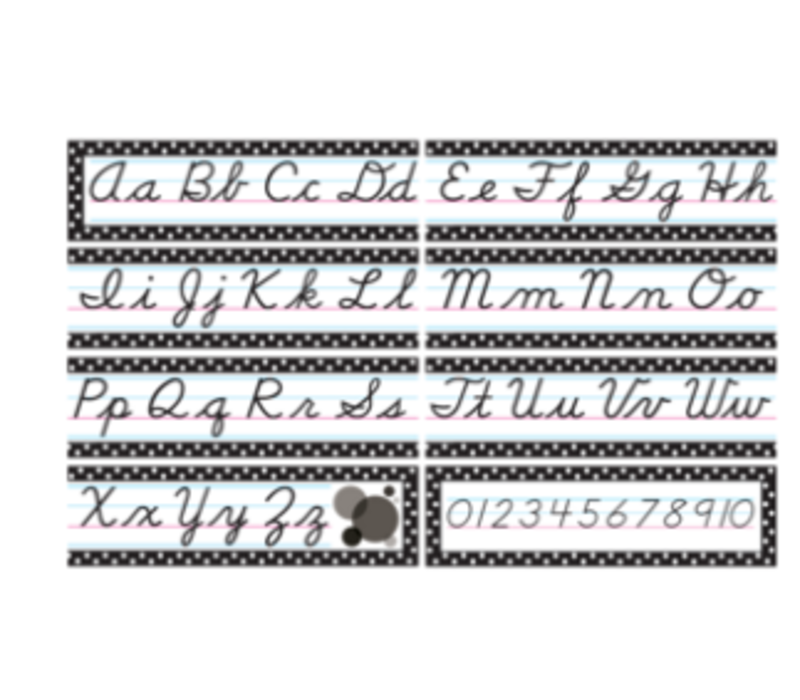 Black Polka Dots Cursive Mini Bulletin Board*