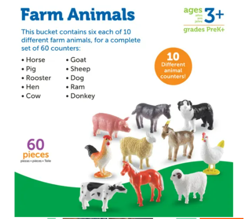 Farm Animal Counters, Set of 60*